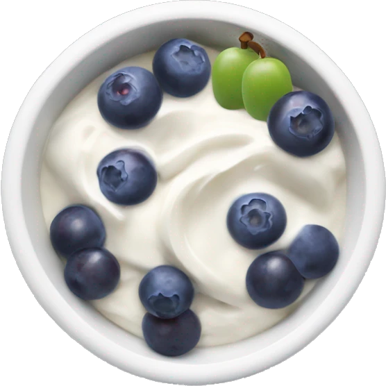 yoghurt bowl with grapes and blueberries emoji