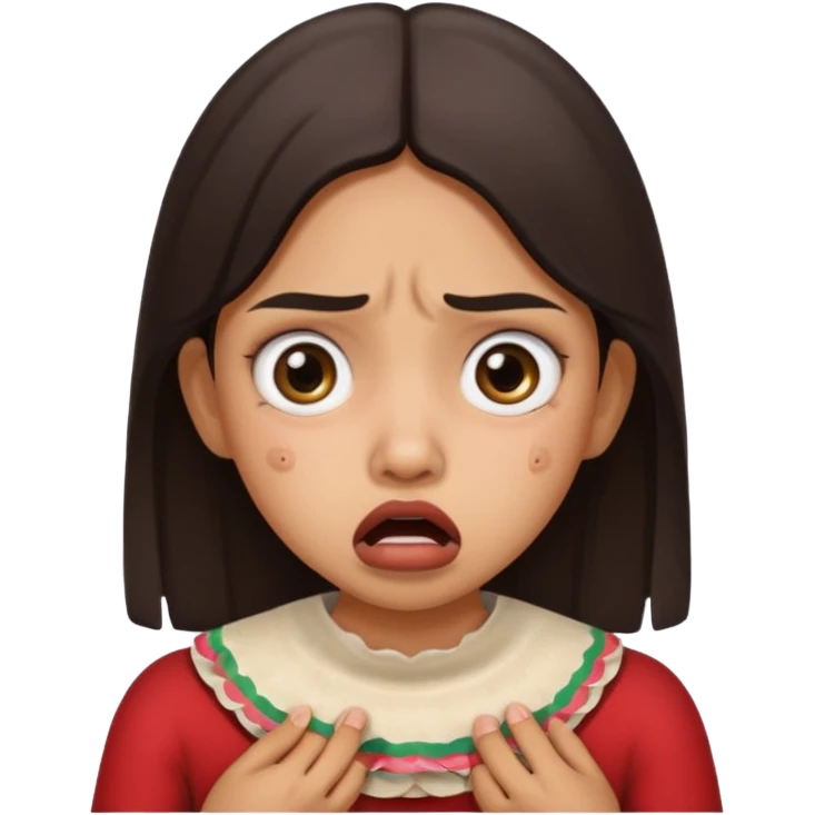 Mexican girl choking emote emoji