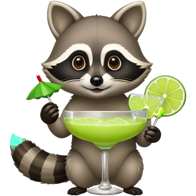 racoon having margarita emoji