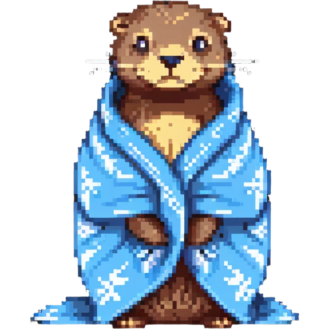 otter cozy in blanket emoji