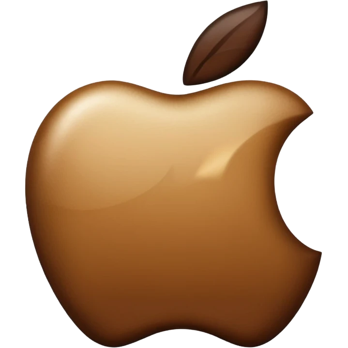 Color Cream color and dark brown apple iPad  emoji