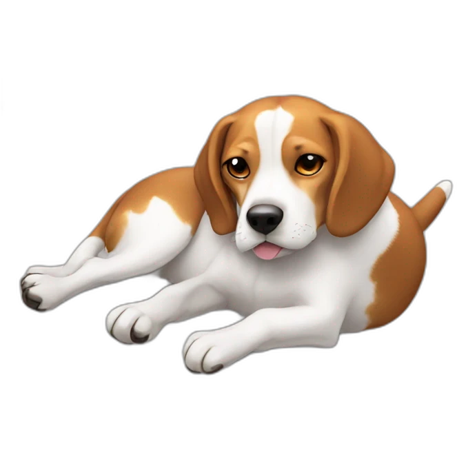 beagle lay on back emoji