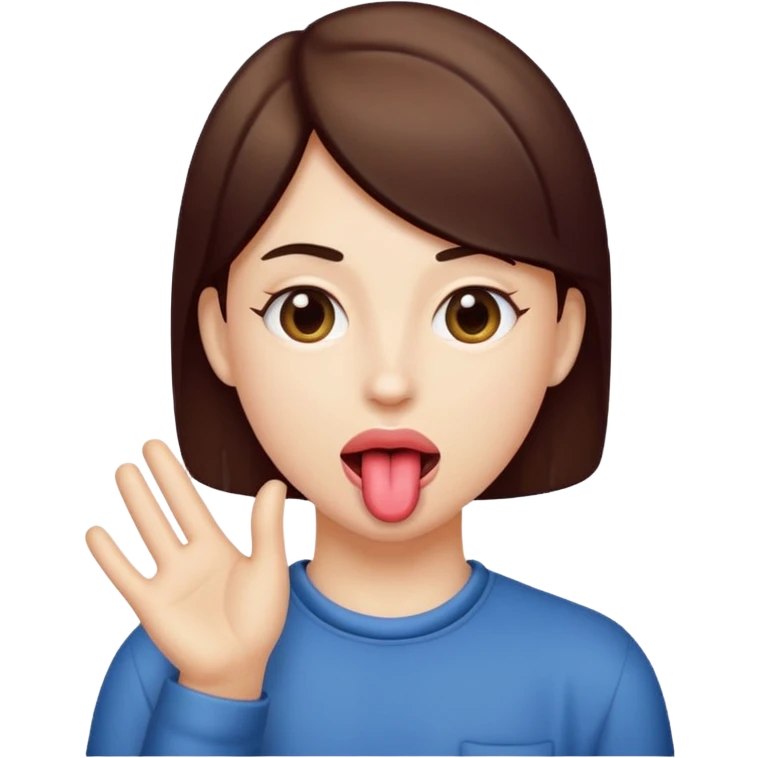 tongue out with hands on the side emoji