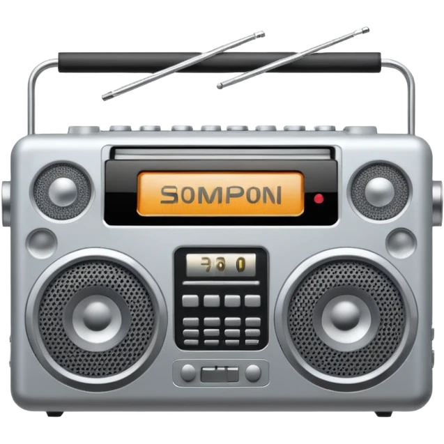 boombox radio silver emoji
