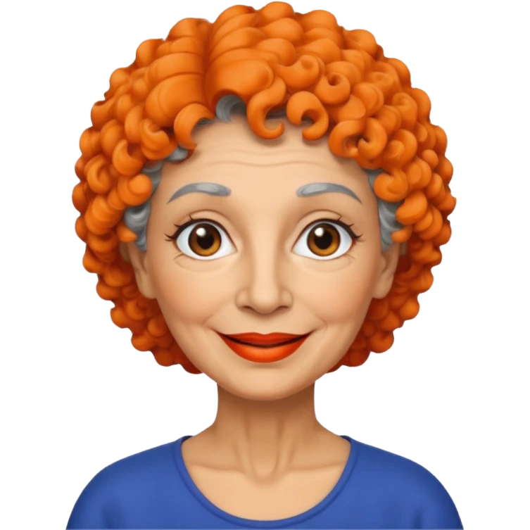 An Italian 60-year-old grandmother who is a genuine burst of sunshine and her favorite lipstick color is orange emoji