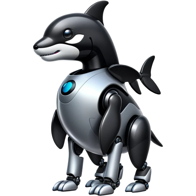 black orca robot dog emoji