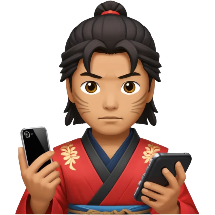 Samurai with Smartphone emoji