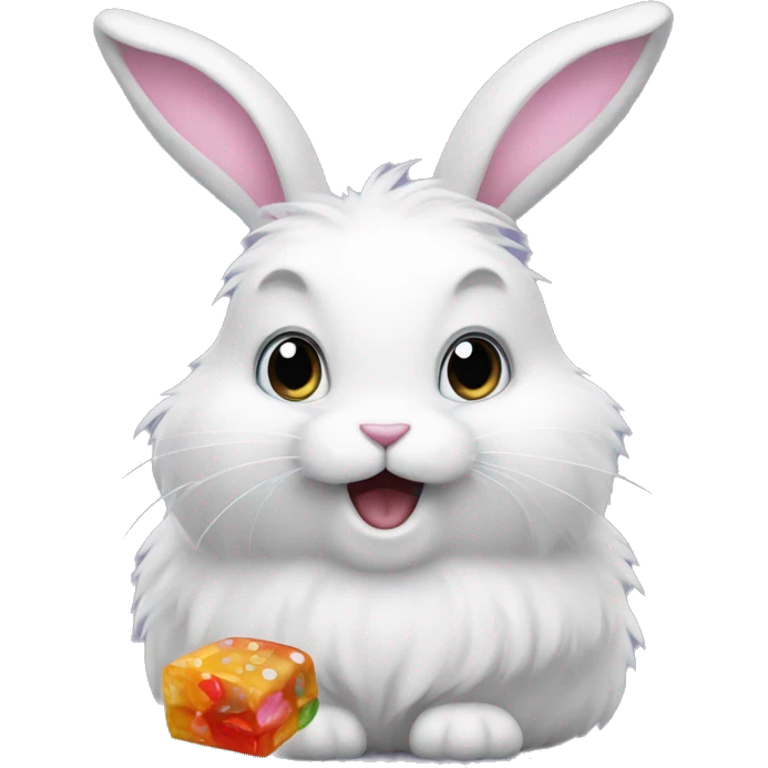 And fluffy rabbit, that eat candy emoji
