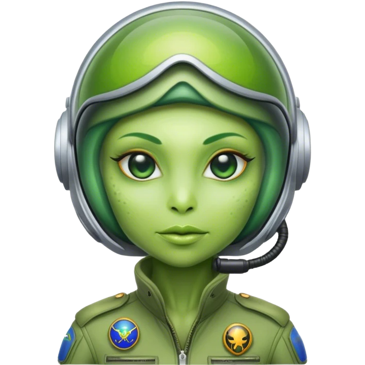 green alien reptilian woman pilot emoji