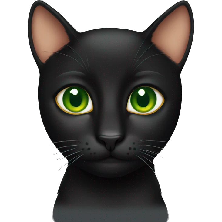 Black cat with ginger spots and green eyes emoji