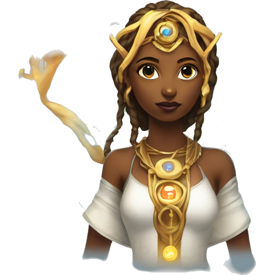 Technomancy Goddess is a mystical being who controls both magic and technology. She can cast spells on technological networks. Her powers blend the ancient art of magic with advanced cybernetics and technology. She can command machines emoji