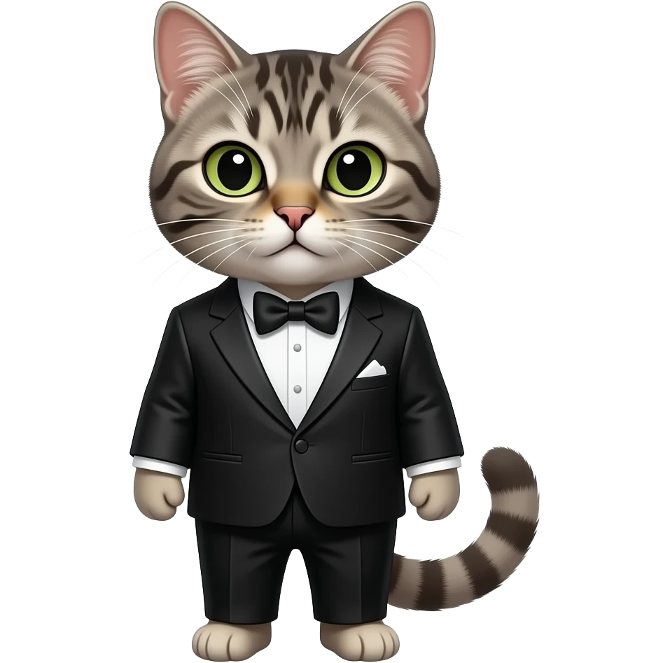 Gangster Cat in a tuxedo emoji