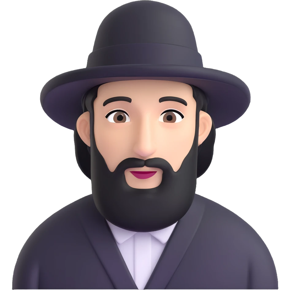 Jewish Haredi man with traditional black attire, hat, and payot emoji