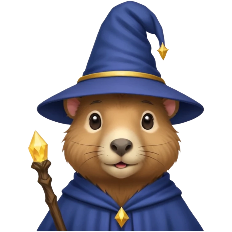 Cute baby capybara wizard emoji