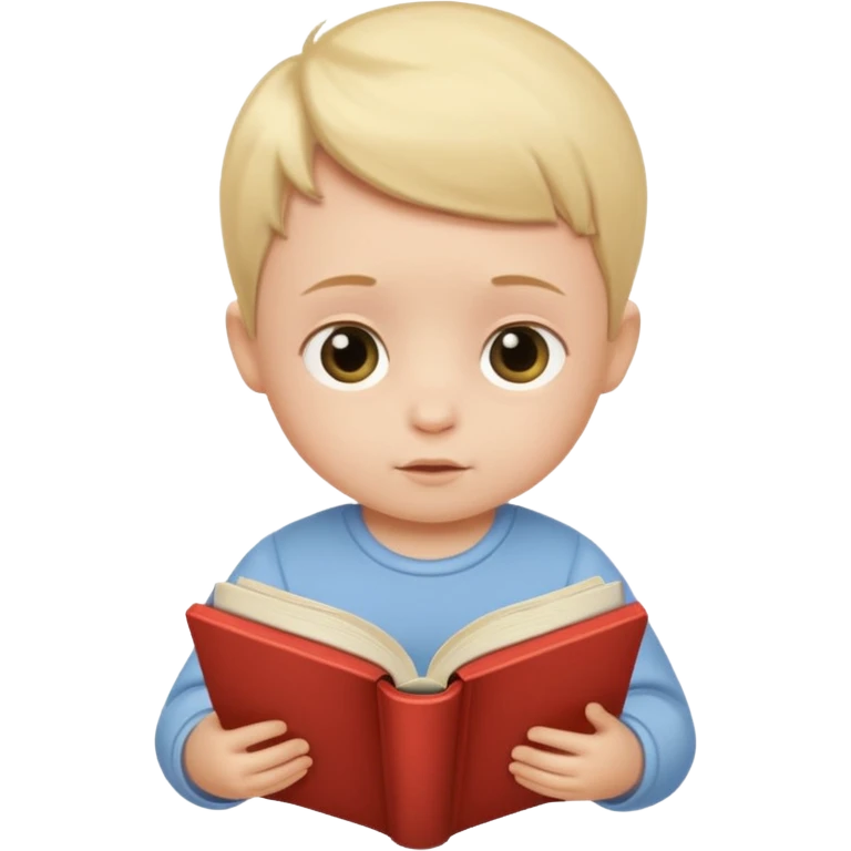 Baby reading book emoji