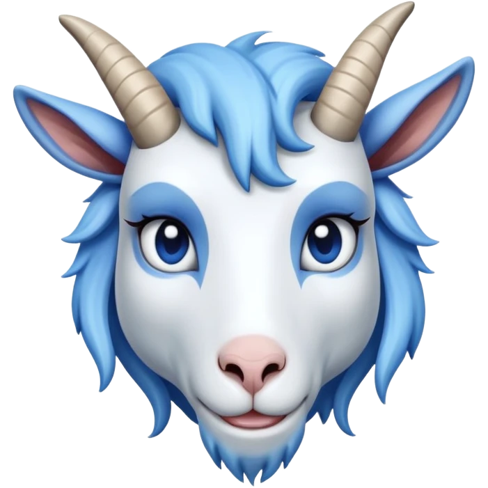 White female-Shameful-gorgeous-blue goat emoji