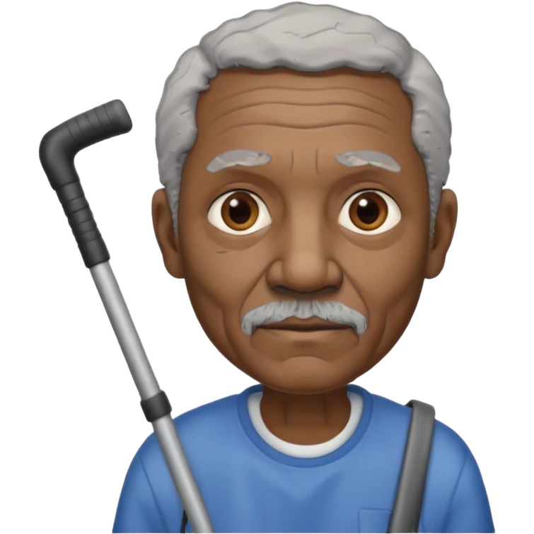 old black man with crutches emoji