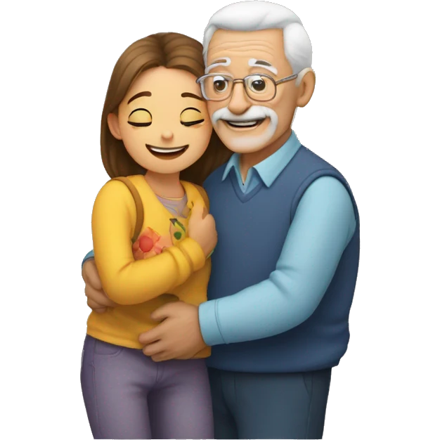 Grandpa huggings with girl emoji