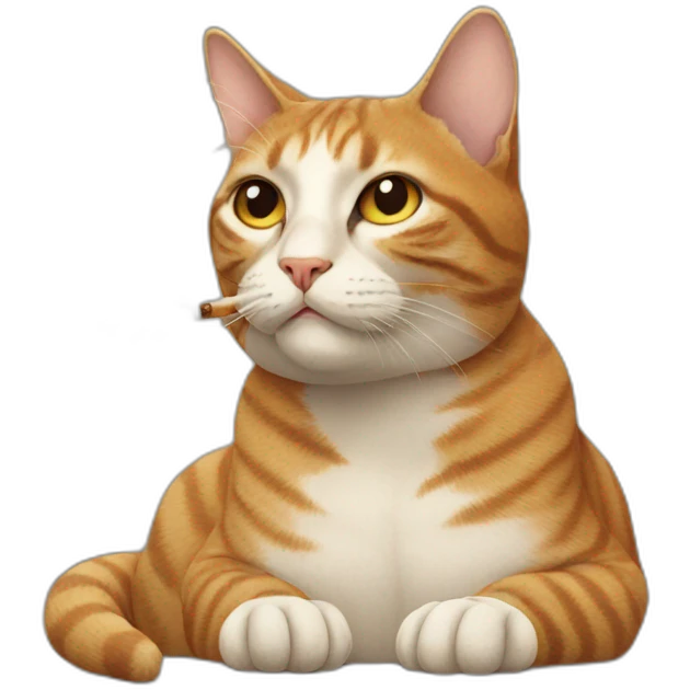 cat smoking. emoji