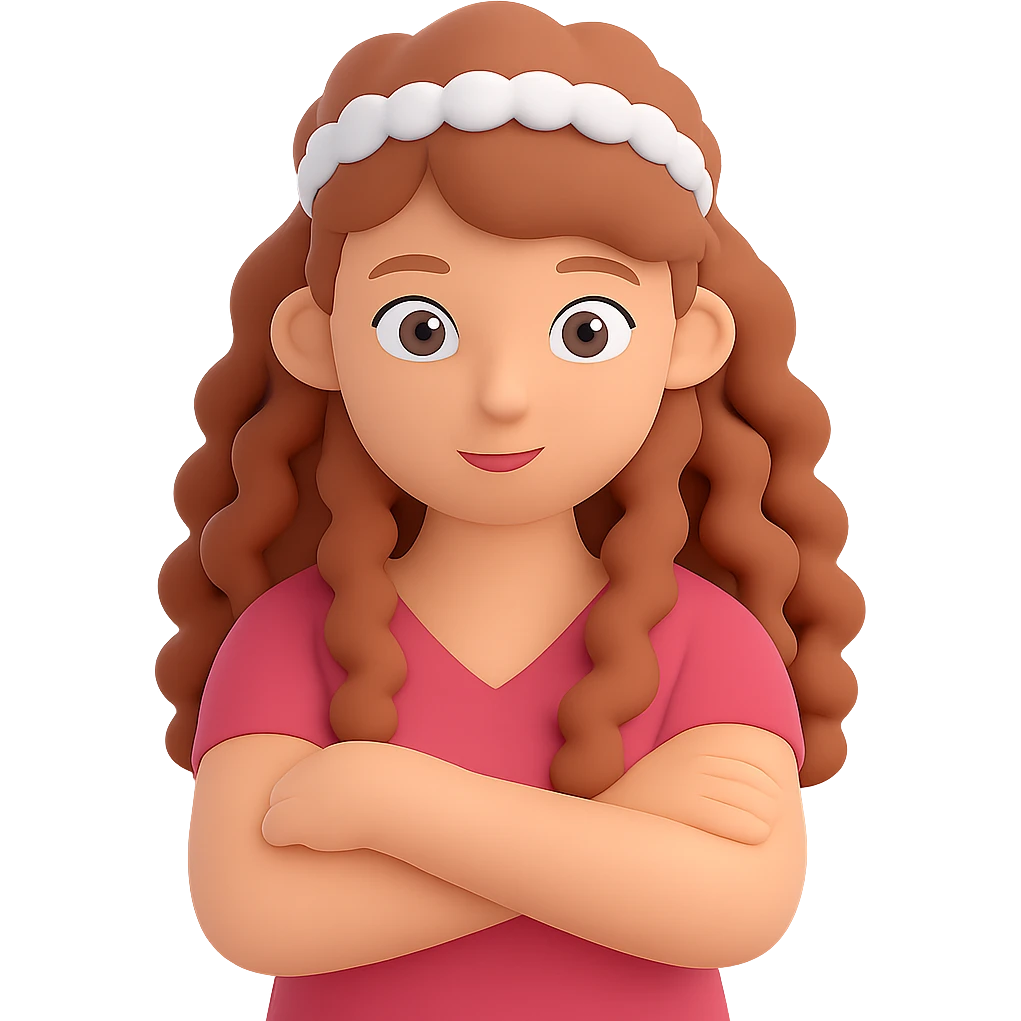 Add a pink top to the character, keeping the 3D emoji style look. Remove the background so the subject is isolated. The style should resemble Microsoft style 3D fluent emojis. emoji