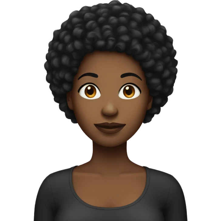 A black woman not too chubby with very short Afro hair emoji
