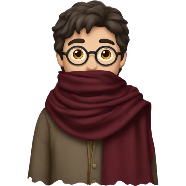harry potter in a burgundy scarf emoji