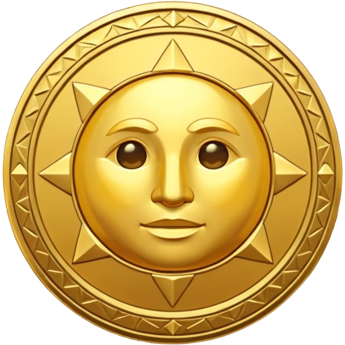 Golden Coin Magic Fantasy Low Poly emoji