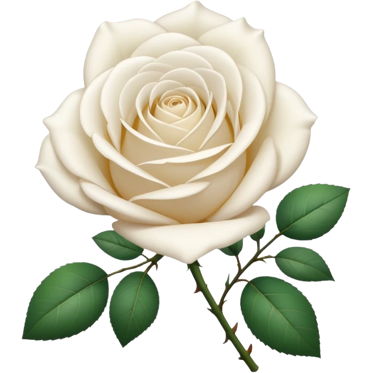 white rose, without green leaves, just flower emoji