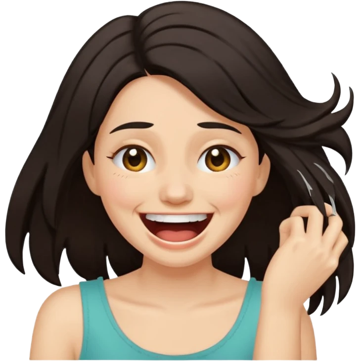 Laughcrying ripping hair out female emoji