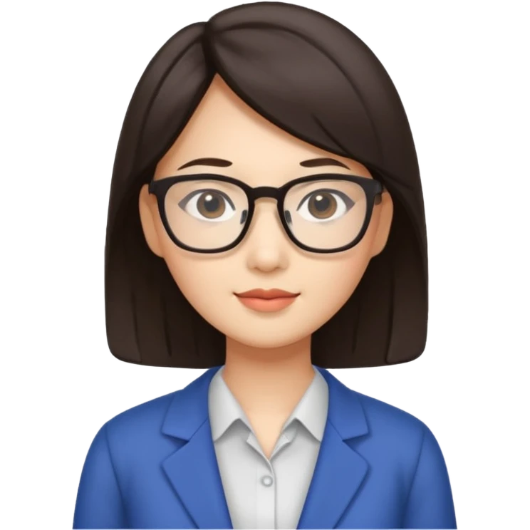 asian brunette teacher with square hair emoji