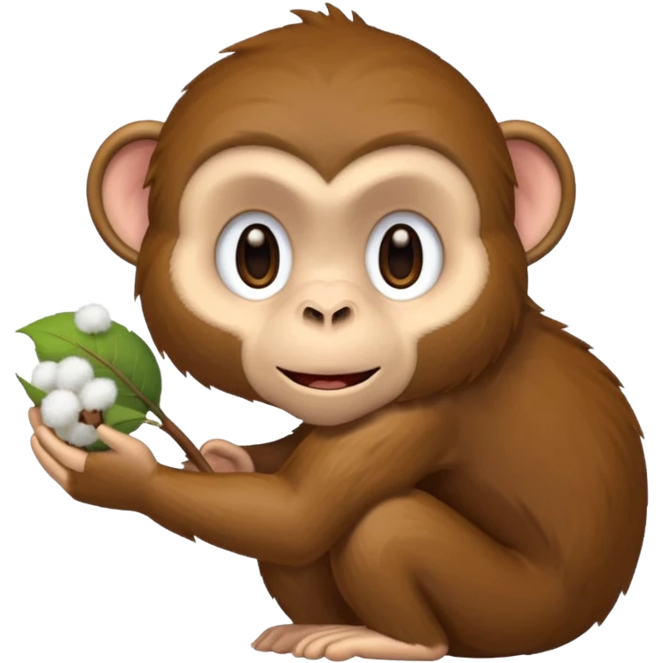 Monkey picking cotton emoji