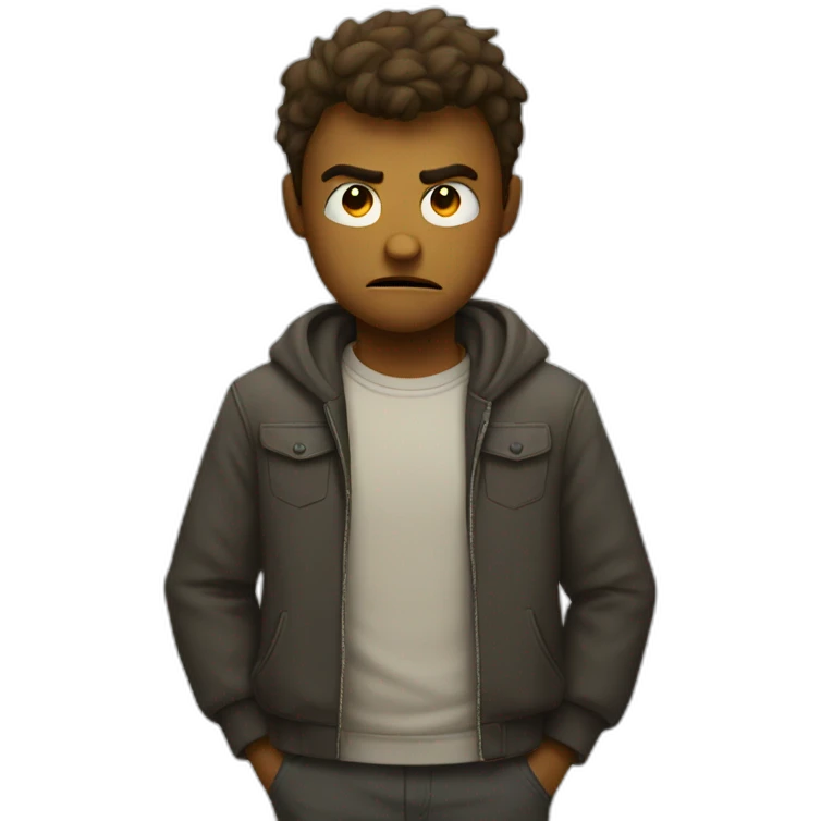 Angry but sad also happy emoji