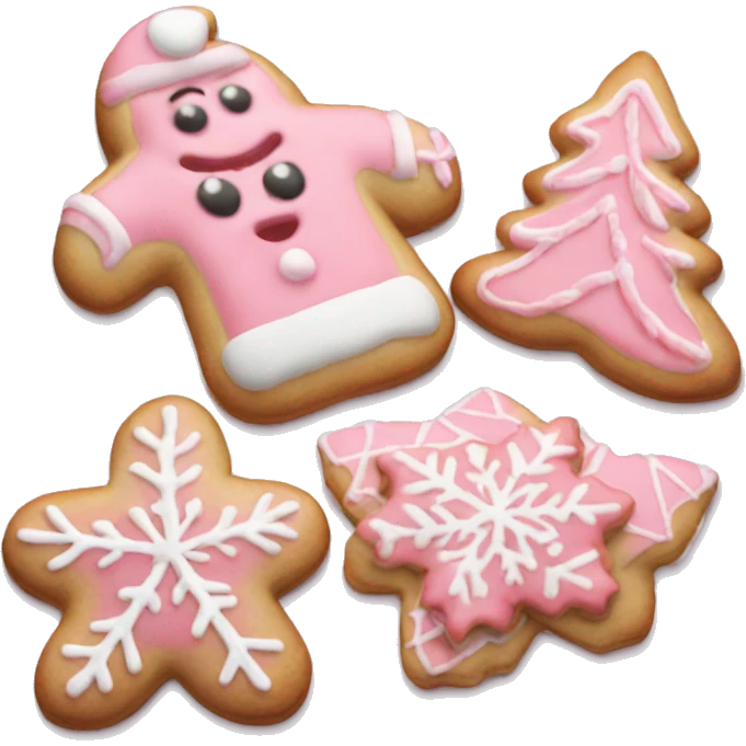 Pink frosted Christmas cookies emoji