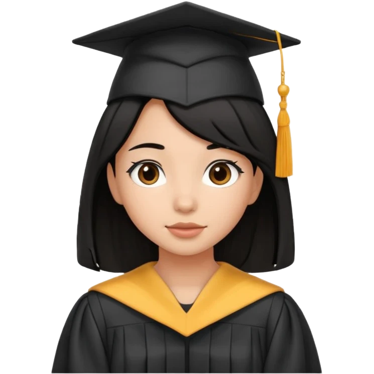 Black hair girl graduated emoji