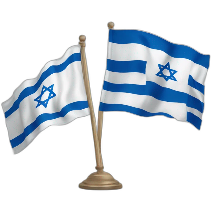 flag of israel and flag of England, waving together emoji