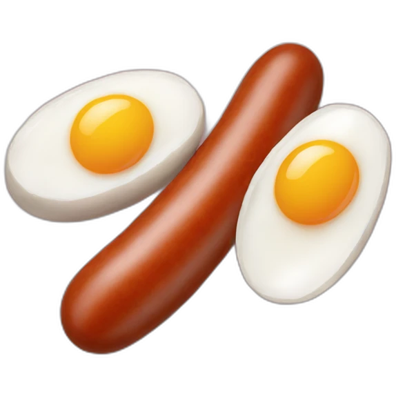 Sausage and two raw eggs emoji