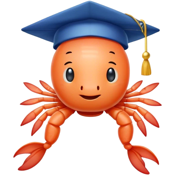 shrimp with phd hat emoji