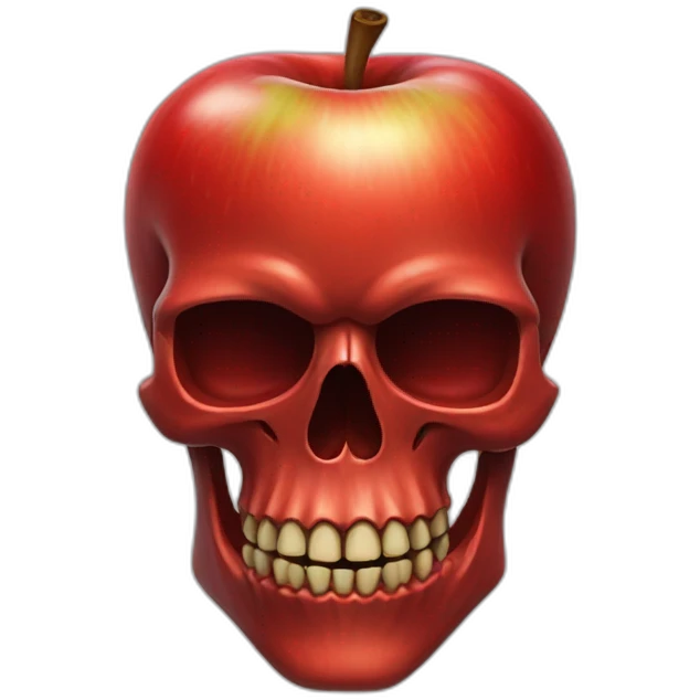 Red apple skull emoji