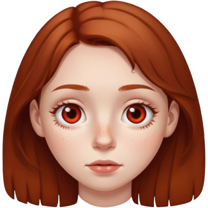 brown haired girl puffy swollen red circles around her eyes emoji