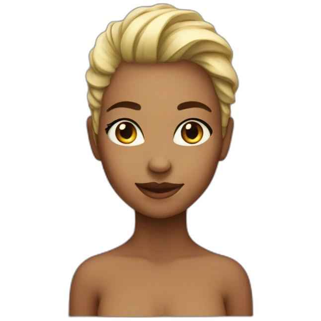 Not naked girl, wink emoji