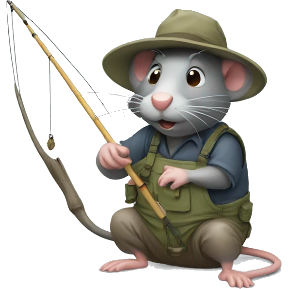 Rat fishing  emoji