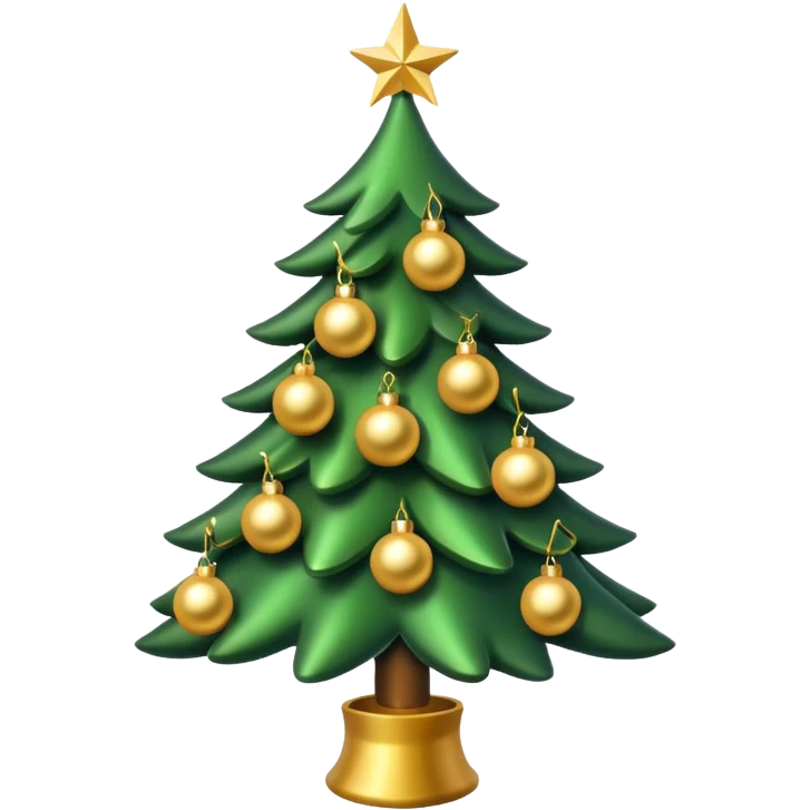 Christmas tree with Gold decorations emoji