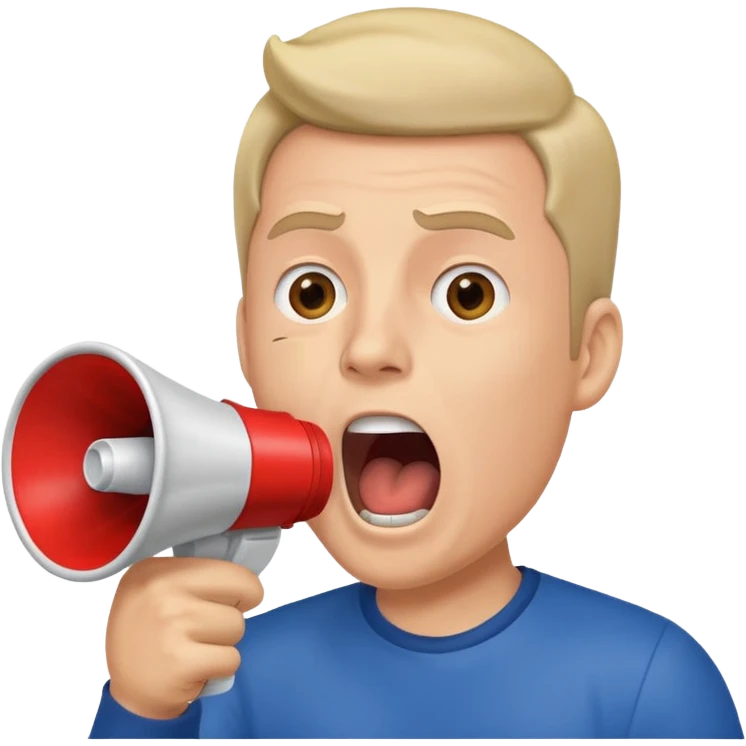 man shouting on megaphone emoji
