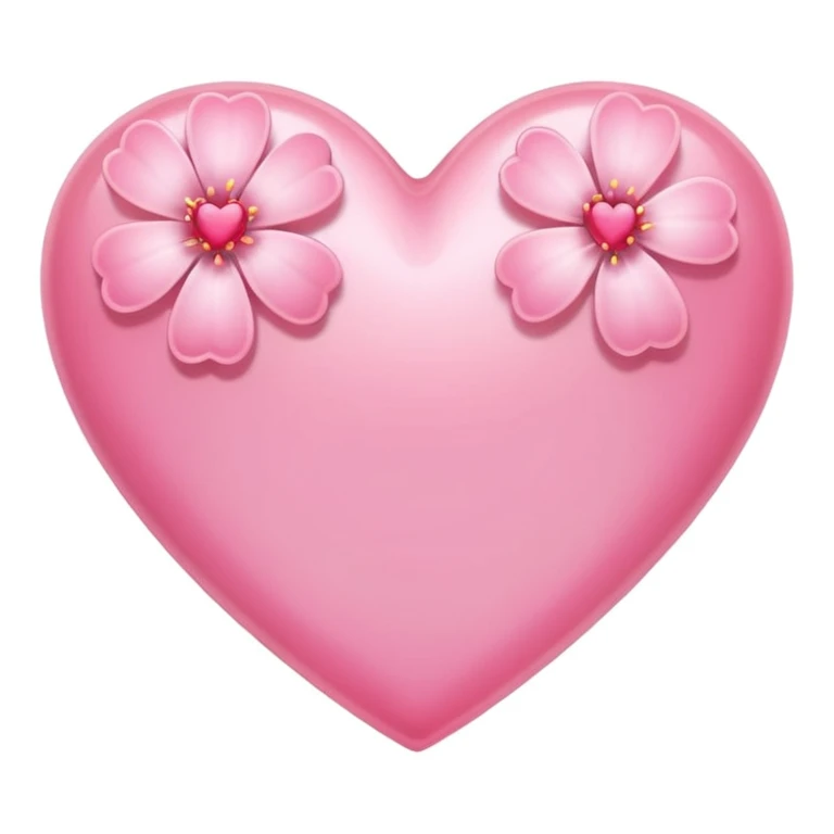 heart with sakura and soft glow emoji