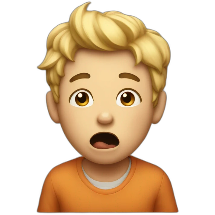 Loud Coughing kid from side with sound lines emoji
