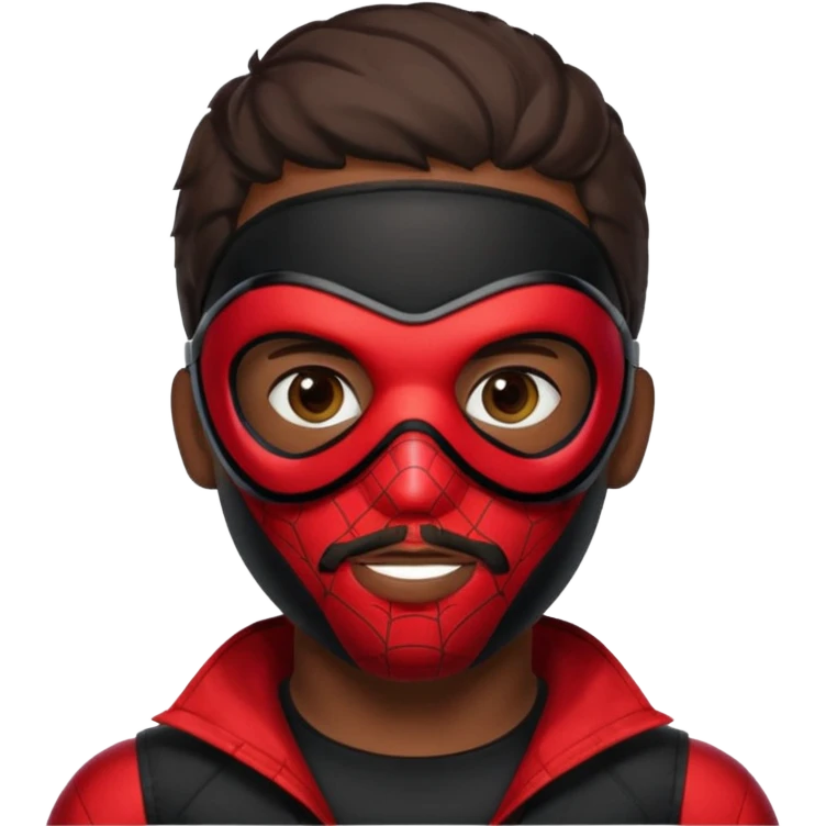 Miles Morales with beard, eye mask, low fade hair cut emoji