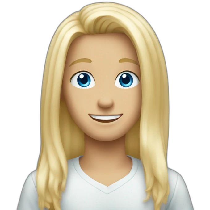 blond blue-eyes long hair smile emoji