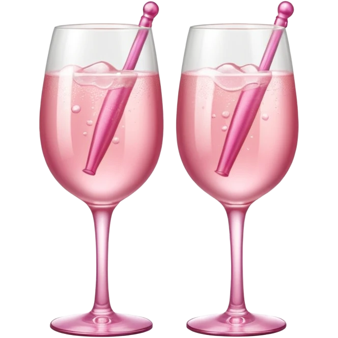 Dos Champagne rosa cruzadas con un listón de moño color rosa claro  emoji