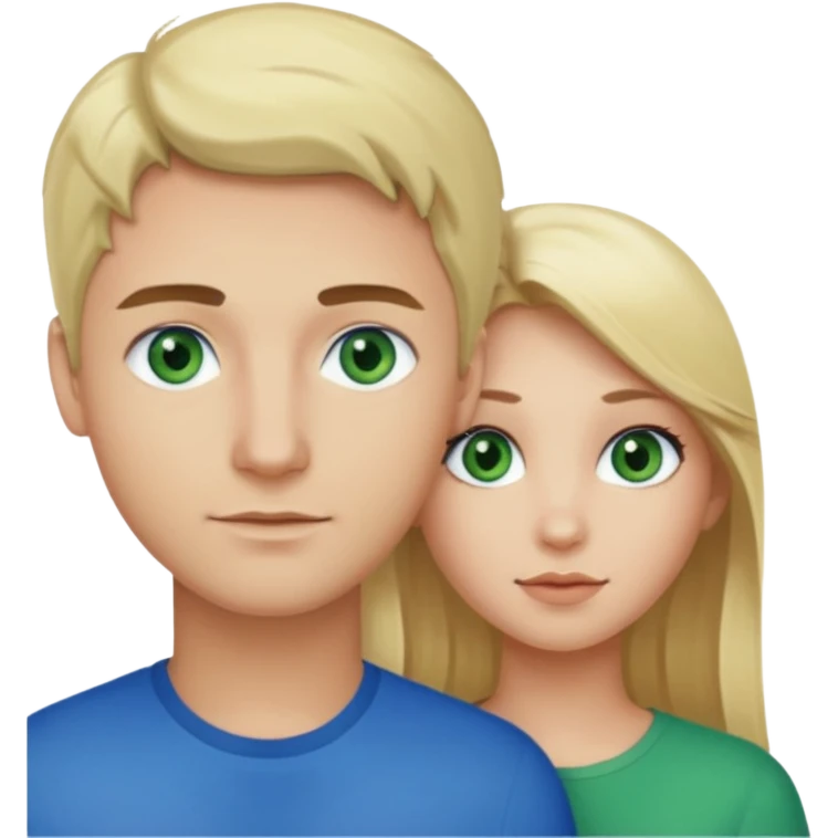 Girl blonde Green eyes man dark Hair blue eyes emoji