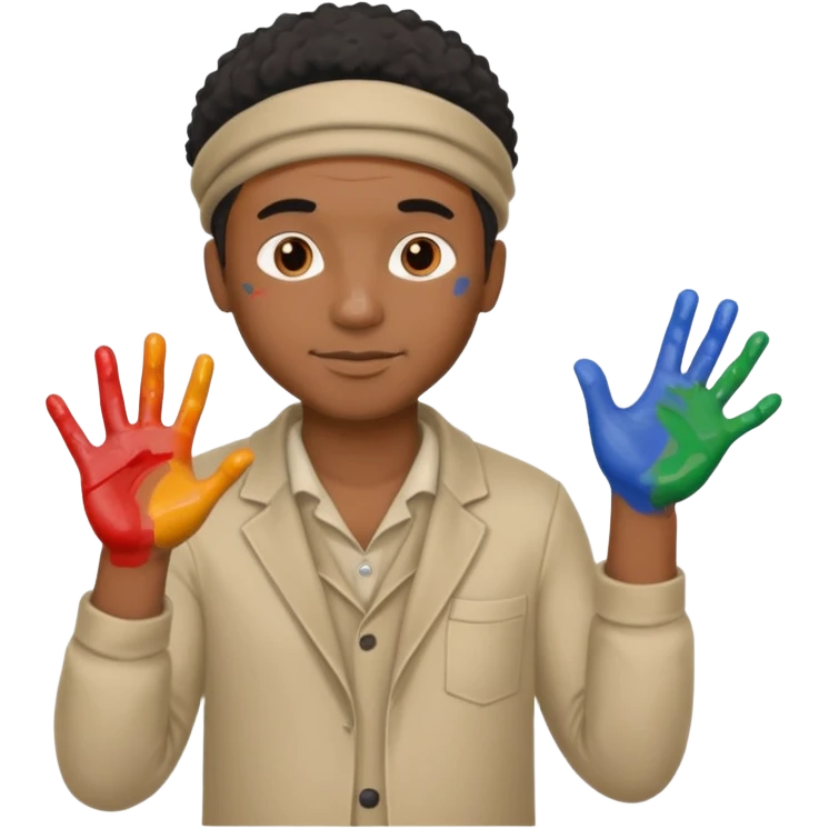 Ceramic Painter black man emoji